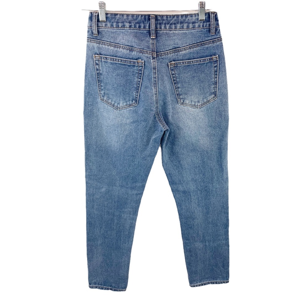 Princess Polly high waisted straight leg distressed hem jeans - Picture 3 of 10